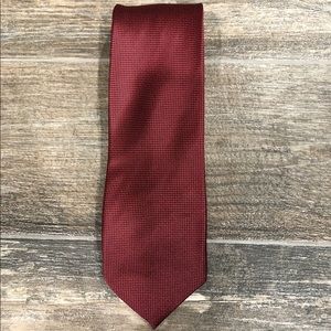 David August Silk Tie Red Geometric Print